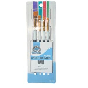 ArtSkills Crafters Closet Art Basics Premium Angle Paint Brushes Set 4 Grip